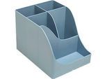 Exacompta Stifteköcher Pen Wave Autentik, 5 Fächer, aus recyceltem Kunststoff, skandinavisches Design, für Büro & Homeoffice, blaugrau