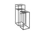 HAKU Beistelltisch-Set, 2er, quadratisch, B 260/300 x T 260/300 x H 630/850 mm, Stahlrohr/Metall pulverbeschichtet, schwarz