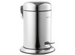 Kosmetikeimer MÖVE "Treteimer Push", silber (silberfarben), B:22cm H:29,5cm T:22cm Ø:22cm, Edelstahl, Mülleimer, Kosmetikeimer, 3 Liter, silberfarben
