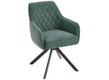 Livetastic Armlehnstuhl , Grün, Schwarz , Holz, Metall, Textil , Pappel , Sperrholz , Füllung: Schaumstoff, Taschenfederkern , Drehkreuz , 57x84x63 cm , Sitzfläche 360° drehbar, inklusive Armlehnen , Esszimmer, Stühle, Polsterstühle