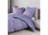Bettwäsche JANINE "Mako-Satin98121 07", bunt (lila bunt), B/L: 135cm x 200cm, 1 Stk., 1 Stk., Mako-Satin, B/L: 80cm x 80cm, Mako-Satin, Obermaterial: 100% Baumwolle, Bettwäsche, Bettwäsche, mit Reissverschluss