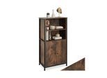 tectake® Highboard, Industrial Style, 2 offene Fächer mit Deckplatte, mit höhenverstellbaren Füßen, 60 x 38 x 125 cm