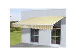 Alu-Markise MCW-E49, Gelenkarmmarkise Sonnenschutz 2,5x2m ~ Polyester Gelb/Weiß