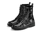 Stiefelette LASCANA, Damen, Gr. 38, schwarz, Obermaterial: 100% Lederimitat. Decksohle: 100% Textilmaterial. Futter: 100% Textilmaterial. Laufsohle: 100% Synthetik, metallic, unifarben, Basic, Schuhe Stiefelette, im angesagten Metallic-Look, Stiefel, Boots VEGAN