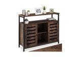 tectake® Sideboard, Industrial Style, 2 Ablagen, 3 Staufächer, mit höhenverstellbaren Kunststofffüßen, 100 x 37 x 82 cm