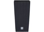 Pflanzkübel PROSPERPLAST "Rato square", grau (anthrazit), H:37,6cm T:20cm, Kunststoff, Pflanzgefäße, Pflanzkübel, BxTxH: 20x20x37,6 cm