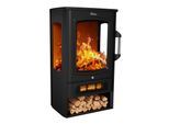 TroniTechnik® Elektrokamin elektrisch - Kaminfeuer mit LED Flammeneffekt, 1kW/2kW Watt,Thermostat,Sichtfenster 2000 Watt