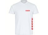 multifanshop Herren T-Shirt - Essen - Brust & Seite - Druck rot - Männer