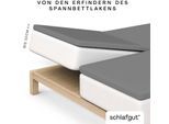 Spannbettlaken SCHLAFGUT "Pure Split-Topper", grau (grau mid), 1 Stk., Jersey-Elasthan, 180-200x200-220 10cm, Jersey-Elasthan, Obermaterial: 95% Baumwolle, 5% Elasthan, Bettlaken, Spannbettlaken, MADE IN GREEN by OEKO-TEX