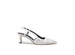 Michael Kors Hohe Schuhe - Alora Slingback In White Leather - Gr. 7 - in Weiß - für Damen