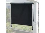 Vertikalmarkise MCW-F42, Senkrechtmarkise Sichtschutz Außenrollo Rollo, UV-Schutz 50 Stoff ~ 250x180cm, schwarz