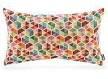 Dekokissen H.O.C.K. "Akasma", bunt (bunt, bedruckt), B:50cm L:30cm, Baumwolle, Polyester, Dekokissen_Sitzkissen_Kissenhüllen, Kissenhülle mit Füllung, 1 Stück, 50/30 cm