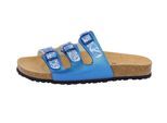 Pantolette LICO "Pantolette Bioline Flower", Damen, Gr. 38, blau, Synthetik, Schuhe Damenschuh Schlappen Pantolette Sommerschuh