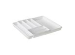 Rotho Besteckeinsatz Domino, Weiß, Kunststoff, 7 Fächer, 39.7x5.1x34.1 cm, Reach, DIN EN ISO 14001, DIN EN ISO 9001, variabel ausziehbar, Küchenzubehör, Besteckkästen
