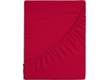 Spannbettlaken CASATEX "Jersey-Elasthan", rot, 1 Stk., Jersey, 90-100x200-220 25, Jersey, Obermaterial: 96% Baumwolle, 4% Elasthan, Bettlaken, Spannbettlaken, mit Elasthan