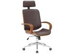 CLP Bürostuhl Dayton mit Kopfstütze, höhenverstellbarer Drehstuhl aus Kunstleder, Wippfunktion belastbar bis 150 kg