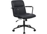 CLP Bürostuhl ergonomisch Hilda, höhenverstellbar drehbar, mit Kippmechanik und Armlehnen, Echtlederbezug, Schreibtischstuhl für Büro