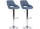 CLP Barhocker 2er Set höhenverstellbar mit Lehne Milet, Barstühle gepolstert Stoffbezüge, Tresenstühle mit Metallgestellen drehbar