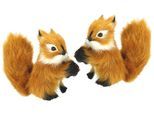 Dekofigur I.GE.A. "Tierfigur mini Eichhörnchen", braun, B:5cm H:10cm, Polyester, Dekofiguren, 2er Set aus Kunstfell Statue Ornamente Pelz Plüschtier Waldtier