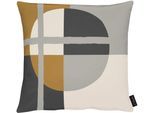 Dekokissen APELT "Raoul" Gr. 1, bunt (braun, weiß, schwarz, bedruckt), B:45cm H:5cm L:45cm, Baumwolle, Leinen, Dekokissen_Sitzkissen_Kissenhüllen, Kissenhülle mit Füllung, 1 Stück