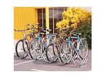 Fahrradständer Mottez, 2 Ebenen, für 9 Fahrräder mit Reifenbreite bis 55 mm, B 590 x T 2380 x H 370 mm, Stahl, metallgrau
