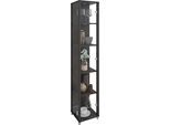 Vitrine FIF MÖBEL "OPTIMA", schwarz, B:31,5cm H:172cm T:32cm, Holzwerkstoff, Sicherheitsglas ESG, Schränke, Vitrine, Standvitrine, Vitrinenschrank, Glasvitrine, Sammlervitrine