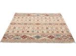 Wollteppich THEKO "Saharna 7684", beige, B:60cm H:12mm L:85cm, Schurwolle, Teppiche, Fransenteppich, Kurzflor, Orient Optik, reine Wolle, mit Fransen, Wohnzimmer