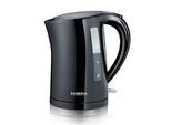 SEVERIN Wasserkocher, 1,5 Liter, 2.200 Watt, 360° central-cordless, Anti-Kalk-Sieb, verdecktes Heizelement, Schwarz