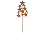 Rost-Baum "Sterne" aus Metall, braun, 38 cm