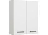 Hängeschrank SAPHIR "Quickset Wand-Badschrank 60 cm breit mit 2 Türen und 2 Einlegeböden", weiß (weiß glanz), B:60cm H:70cm T:20cm, Holzwerkstoff, Schränke, Hängeschrank, Badezimmer-Hängeschrank inkl. Türdämpfer, Griffe in Chrom Glanz
