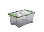 Rotho BOX EVO Safe , Anthrazit, Grün , Kunststoff , 39.5x28x59 cm , Reach, DIN EN ISO 14001, DIN EN ISO 9001 , Deckel abnehmbar , Ordnen & Aufbewahren, Aufbewahrungsboxen, Aufbewahrungsboxen mit Deckel