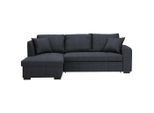 Xora Ecksofa, Dunkelgrau, Kunststoff, 3-Sitzer, Füllung: Schaumstoff, Ottomane links, L-Form, 238x158 cm, Made in EU, Liegefunktion, seitenverkehrt erhältlich, Rücken echt, Wohnzimmer, Sofas & Couches, Wohnlandschaften, Ecksofas