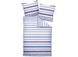 Bettwäsche JANINE "J. D.87094 08", lila (traubenmischun dunstblau), B/L: 135cm x 200cm, 1 Stk., 1 Stk., Mako-Satin, B/L: 80cm x 80cm, Mako-Satin, Obermaterial: 100% Baumwolle, Bettwäsche, Bettwäsche, mit Reißverschluss