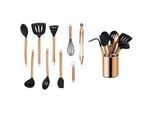 Echtwerk Küchenhelferset , Schwarz, Kupferfarben , Metall , 10-teilig , lebensmittelecht, einfache Handhabung , Küchenzubehör, Küchenhelfer, Küchenhelfer-set