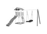Ambia Garden Spielturm , Grau, Schwarz, Weiß , Holz, Kunststoff , 356.6x241.9x349 cm , EN 71, CE, FSC 100% , Freizeit & Co, Gartenspielzeug, Spieltürme