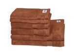 Schöner Wohnen Frottierset , Braun, Kupferfarben, Rostfarben, Rotbraun , Textil , 6-teilig , Uni , Oeko-Tex® Standard 100 , saugfähig, Aufhängeschlaufe, angenehm weich, hochwertige Qualität, schnelltrocknend , Heimtextilien, Badtextilien, Handtücher