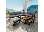 Ambia Garden Loungegarnitur , Holz, Metall , Teakholz , Gartenmöbel, Loungemöbel, Loungegarnituren