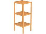 Carryhome Badezimmerregal , Braun , Holz , Bambus , 34x80x33 cm , Badezimmer, Badezimmerregale, Badregale
