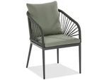 Gartensessel , Anthrazit, Grün , Metall, Textil , Füllung: Schaumstoff , Rundrohr , 56x87x63 cm , gastro- und objekttauglich, wetterbeständig, inklusive Armlehnen , Gartenmöbel, Gartensessel