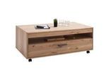 Livetastic Couchtisch , Eichefarben , Metall , Asteiche , furniert, massiv , 1 Schubladen , rechteckig , 65x45x115 cm , Wohnzimmer, Wohnzimmertische, Couchtische, Couchtische eckig