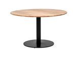 Livetastic Esstisch , Schwarz, Akaziefarben , Holz, Metall , Akazie , vollmassiv , Holz , rund , Säule, Bodenplatte , 110x76x110 cm , Esszimmer, Esszimmerserien