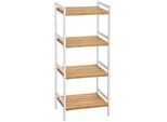 Hansiro Badezimmerregal Küchenregal , Weiß , Holz , 31.5x110x45 cm , Badezimmer, Badezimmerregale, Badregale