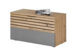 Mid.you Garderobenbank , Grau, Eiche Artisan , Kunststoff , 85x48x38 cm , Typenauswahl , Garderobe, Garderobenbänke
