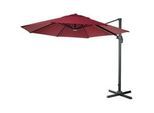 MCW Ampelschirm Rund Bordeaux 400/400 cm , Textil , 420x400 cm , Sonnen- & Sichtschutz, Sonnenschirme, Ampelschirme