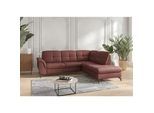 Sit & More Ecksofa , Rotbraun , Leder , Echtleder , Nappaleder , Ottomane rechts, L-Form , 244x212 cm , Goldenes M, Made in Europe, DGM-Klimapakt , Schlafen auf Sitzhöhe, Rücken echt, Armteil links , Wohnzimmer, Sofas & Couches, Wohnlandschaften, Ecksofas