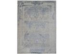 Cazaris Orientteppich , Blau , Textil , Abstraktes , rechteckig , 140x200 cm , Handmade in India , für Fußbodenheizung geeignet , Teppiche und Böden, Teppiche, Orientteppiche