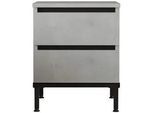 Mobili Rebecca Nachttisch 40/35,5/49 cm , Grau , Holz , 40x49x35.5 cm , Schlafzimmer, Nachttische