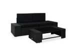 vidaXL 3-tlg. Garten-Lounge-Set Poly Rattan Schwarz