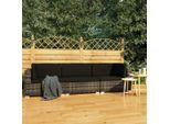 vidaXL 3-tlg. Garten-Sofagarnitur mit Auflagen Poly Rattan Grau