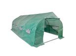 vidaXL Polytunnel Gewächshaus Begehbar & Mobil Stahlrahmen 18 m²